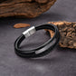 Armband Edelstahl mit Leder K00C1110_AB_EL